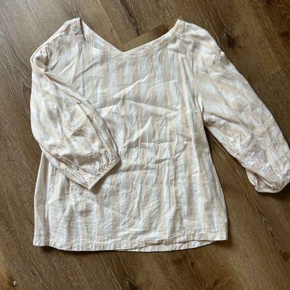 Loft Cream Striped Women's Top